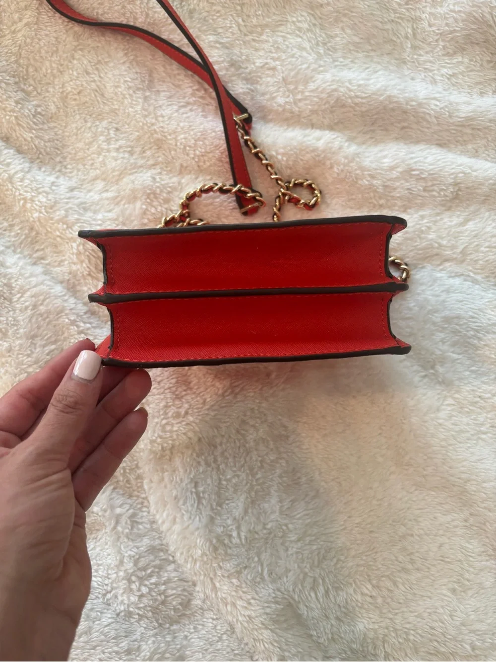 Tory Burch Red Saffiano Leather Chain Crossbody